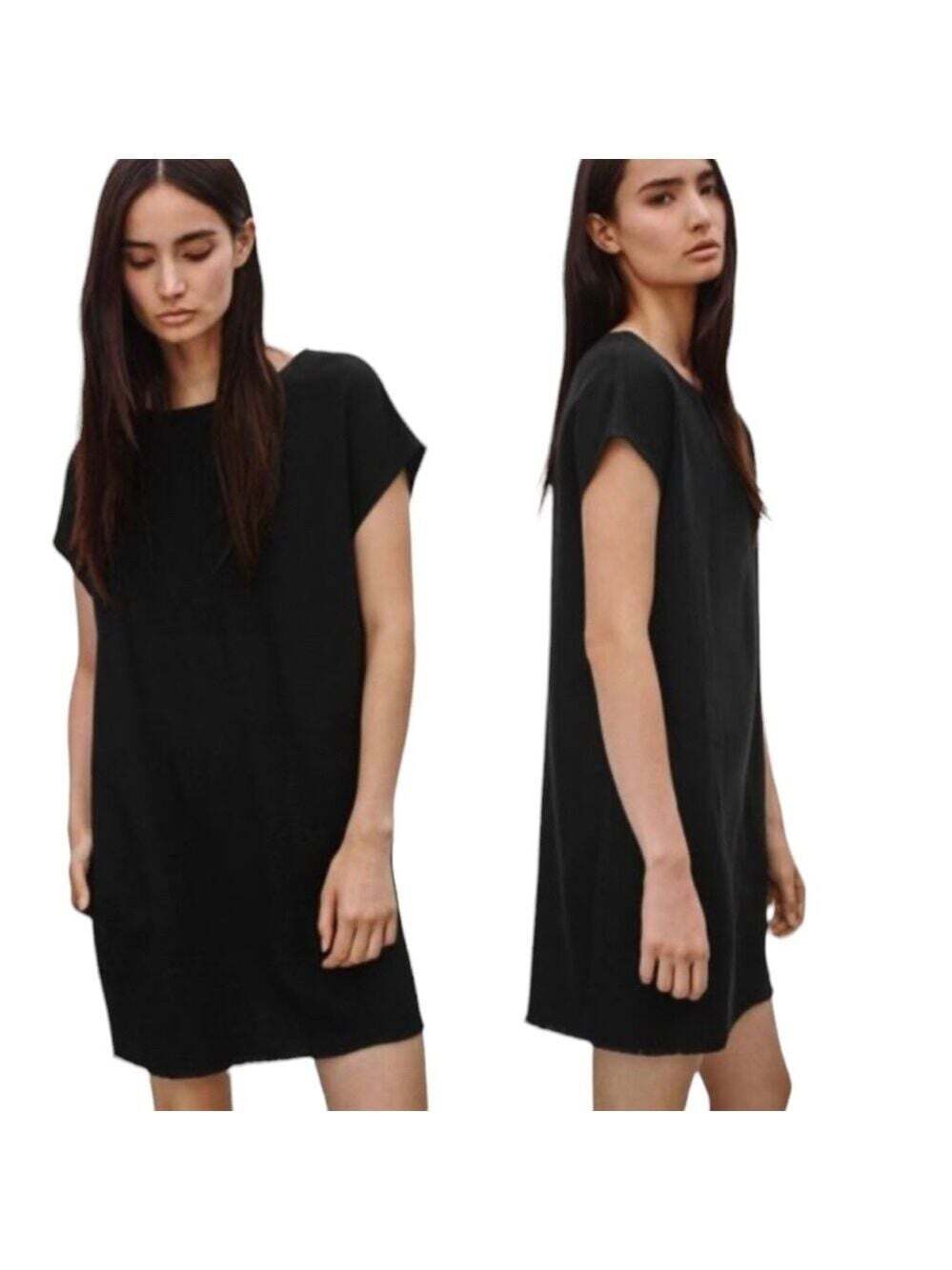 Aritzia Wilfred NORI Black Vegan Suede Sleeveless MIDI Sheath Dress Size…